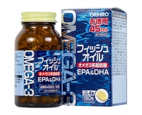 Viên Uống Dầu cá Omega 3, EPA & DHA Orihiro Nhật Bản hộp 180 viên